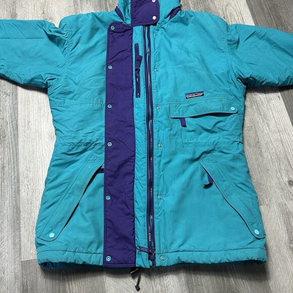 Vintage 80s Patagonia Fleece Lined Shelled Synchilla Jacket Womens L - Picture 2 of 8